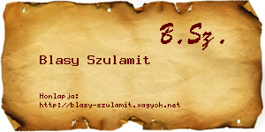 Blasy Szulamit névjegykártya